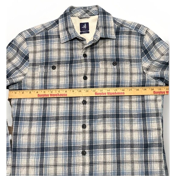 JOHNNIE-O Men’s MED Wake Plaid Shacket Flannel Sherpa Lined Button Up Jacket - Picture 7 of 13